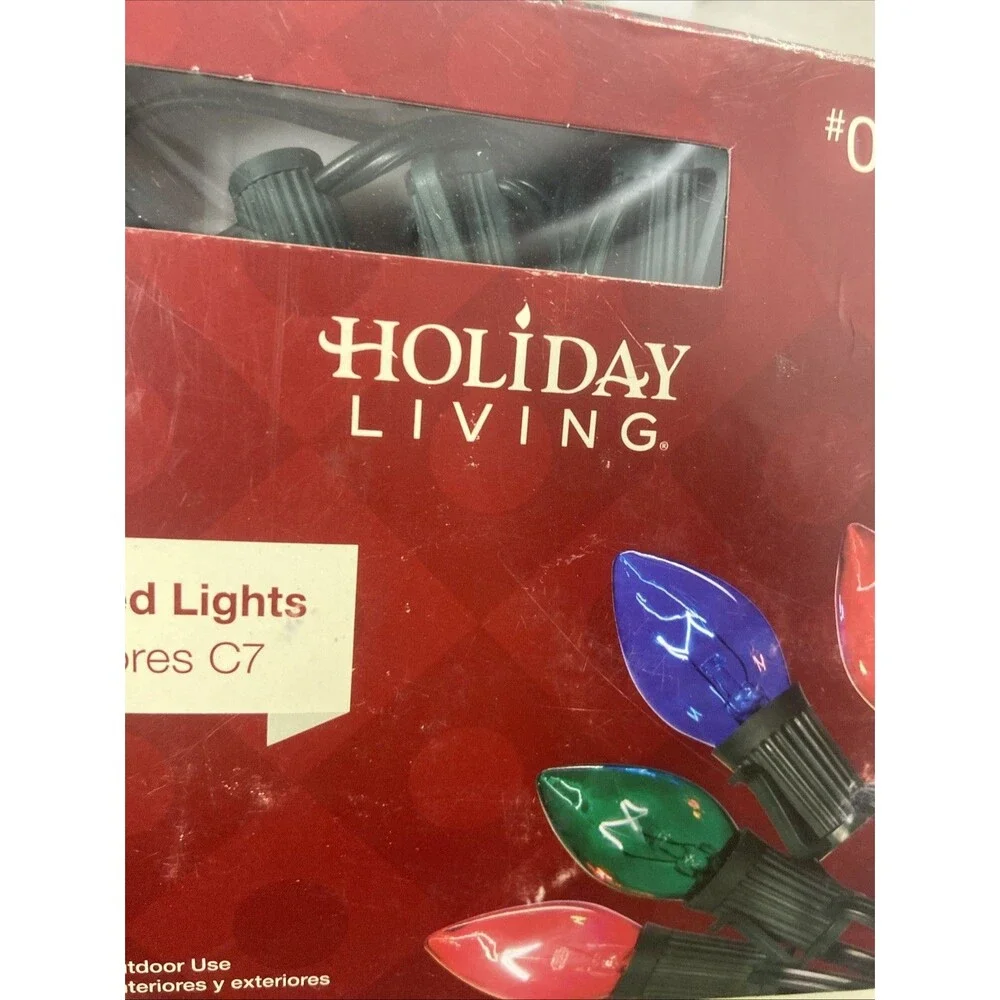 Holiday Living 25ct C7 Multicolor String Lights Indoor Outdoor 25ft Corded